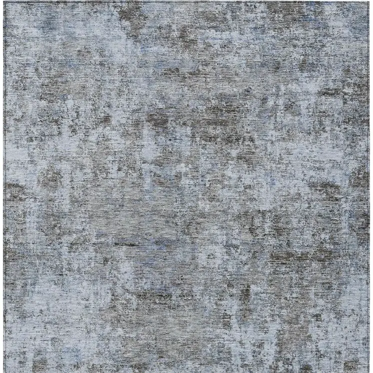 10' X 14' Blue And Taupe Abstract Washable Indoor Outdoor Area Rug