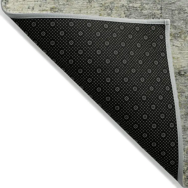 8' X 10' Pewter And Beige Abstract Washable Indoor Outdoor Area Rug