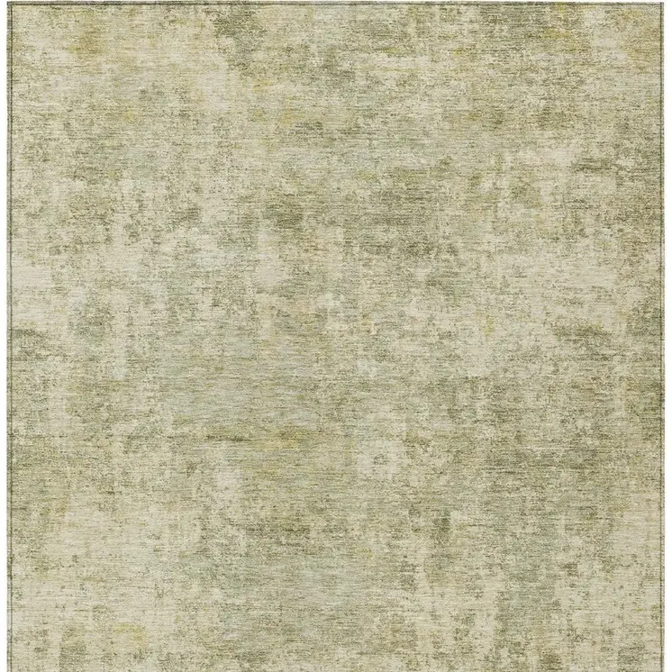3' X 5' Sage And Beige Abstract Washable Indoor Outdoor Area Rug