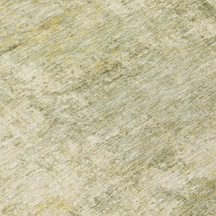 8' Sage And Beige Round Abstract Washable Indoor Outdoor Area Rug