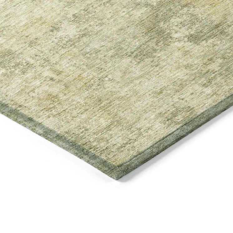 8' X 10' Sage And Beige Abstract Washable Indoor Outdoor Area Rug