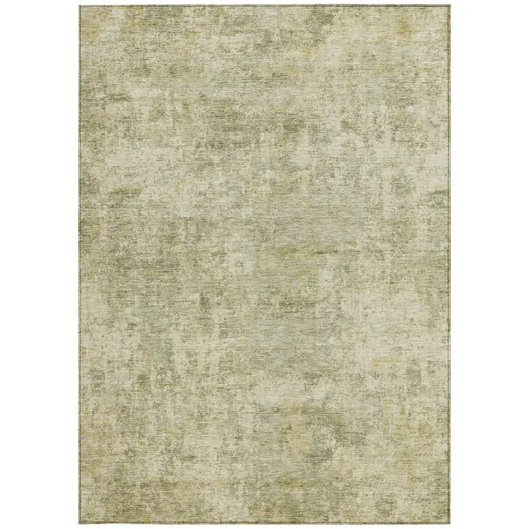 10' X 14' Sage And Beige Abstract Washable Indoor Outdoor Area Rug