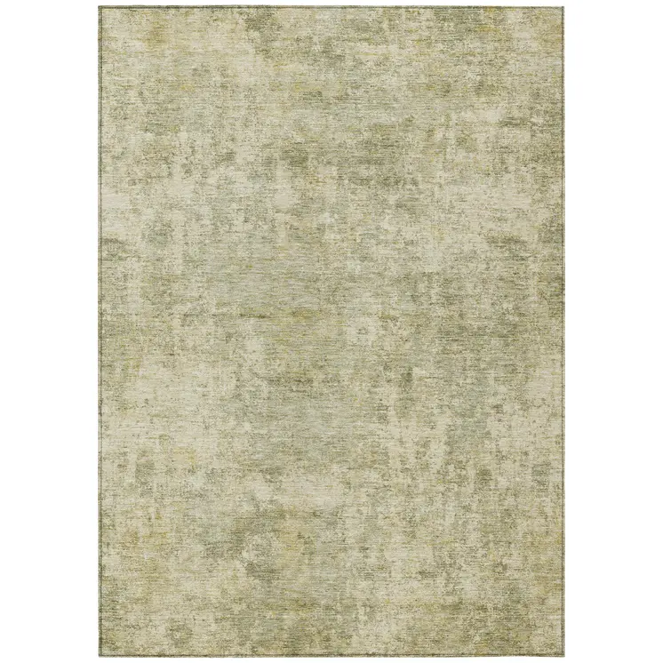 10' X 14' Sage And Beige Abstract Washable Indoor Outdoor Area Rug