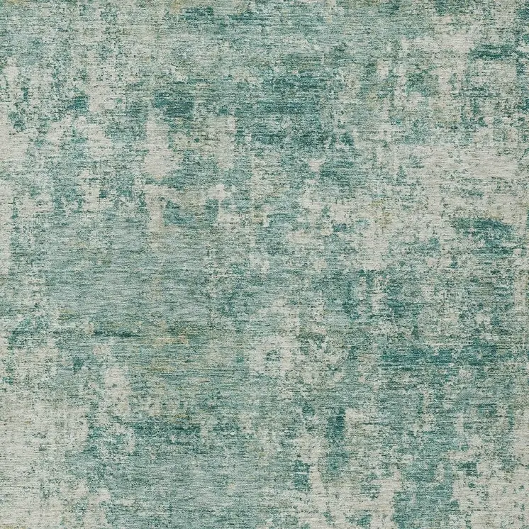 3' X 5' Teal Blue And Beige Abstract Washable Indoor Outdoor Area Rug