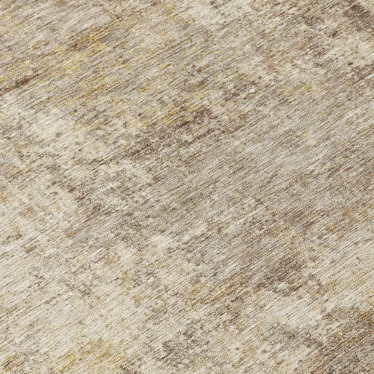 8' Taupe And Beige Round Abstract Washable Indoor Outdoor Area Rug