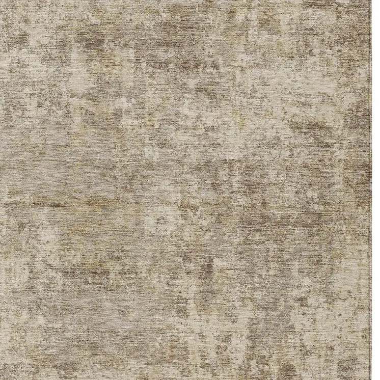 10' X 14' Taupe And Beige Abstract Washable Indoor Outdoor Area Rug