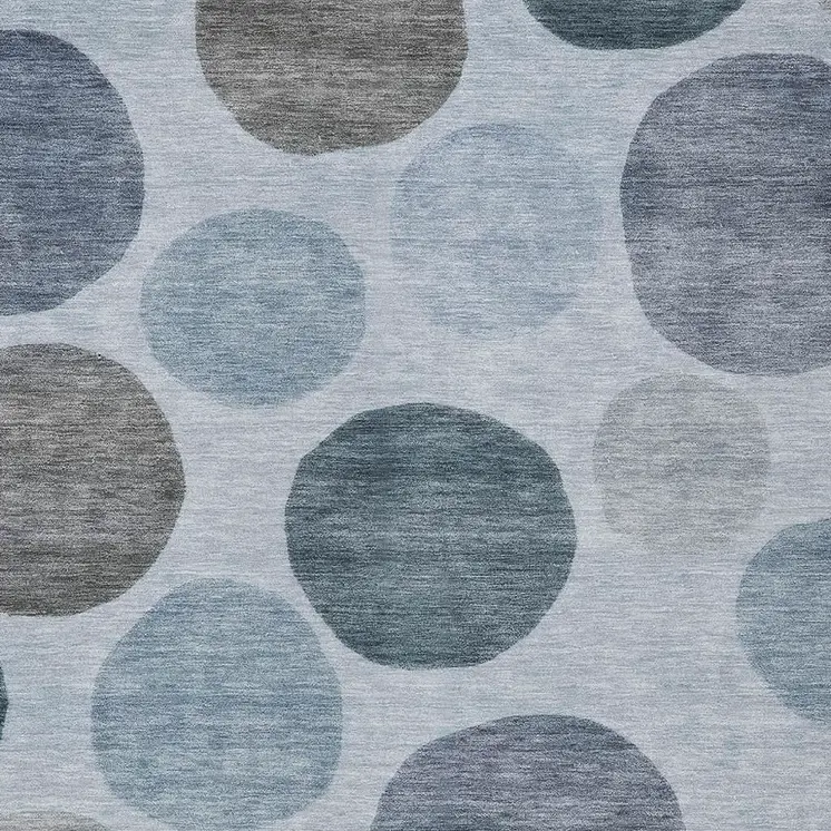10' X 14' Blue And Gray Geometric Washable Indoor Outdoor Area Rug