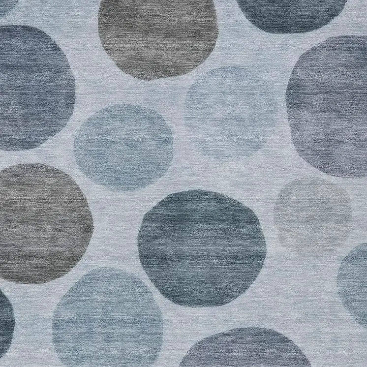 10' X 14' Blue And Gray Geometric Washable Indoor Outdoor Area Rug