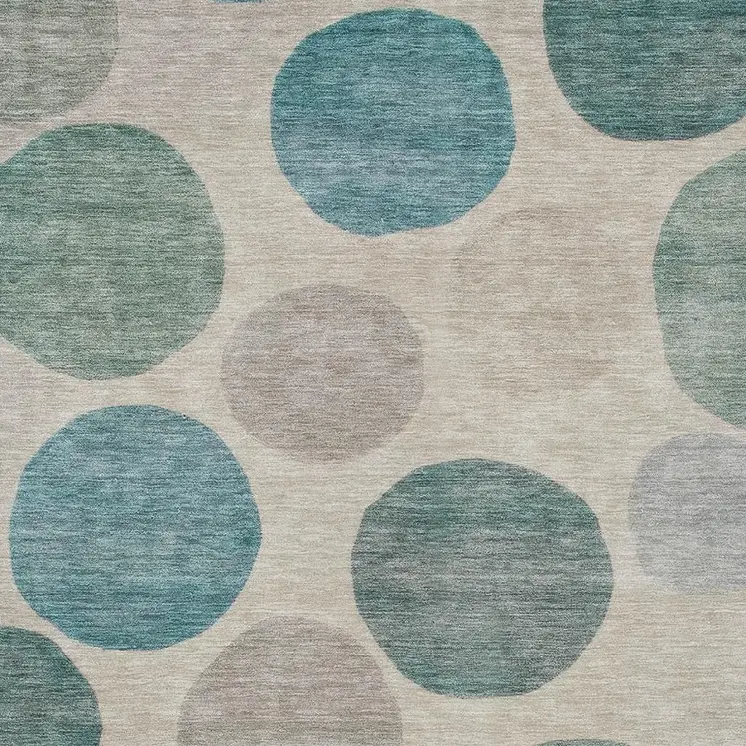 9' X 12' Teal Blue Ivory And Pale Aqua Geometric Washable Indoor Outdoor Area Rug