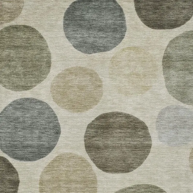 5' X 8' Taupe Beige And Ivory Geometric Washable Indoor Outdoor Area Rug