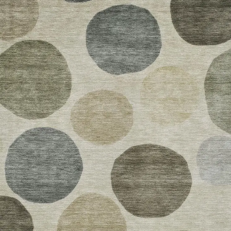 9' X 12' Taupe Beige And Ivory Geometric Washable Indoor Outdoor Area Rug