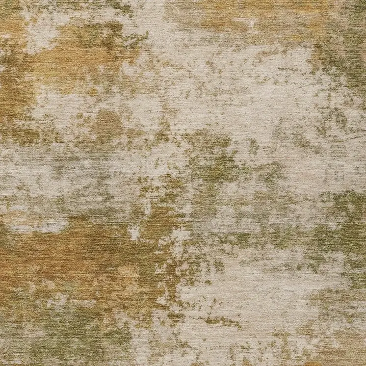 3' X 5' Copper And Ivory Abstract Washable Indoor Outdoor Area Rug