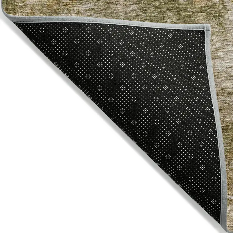 9' X 12' Copper And Ivory Abstract Washable Indoor Outdoor Area Rug
