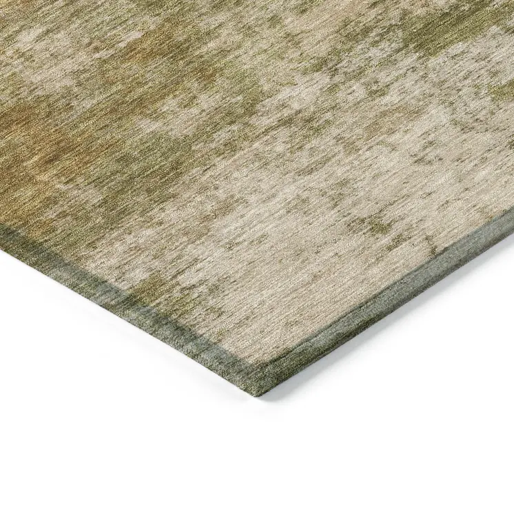 9' X 12' Copper And Ivory Abstract Washable Indoor Outdoor Area Rug
