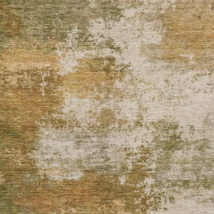 10' X 14' Copper And Ivory Abstract Washable Indoor Outdoor Area Rug