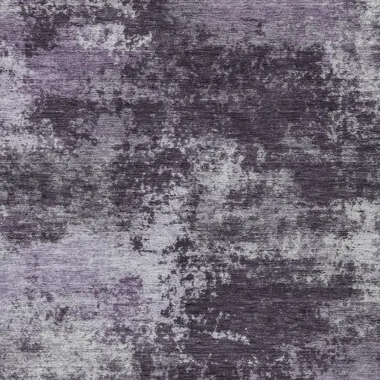 5' X 8' Purple And Ivory Abstract Washable Indoor Outdoor Area Rug