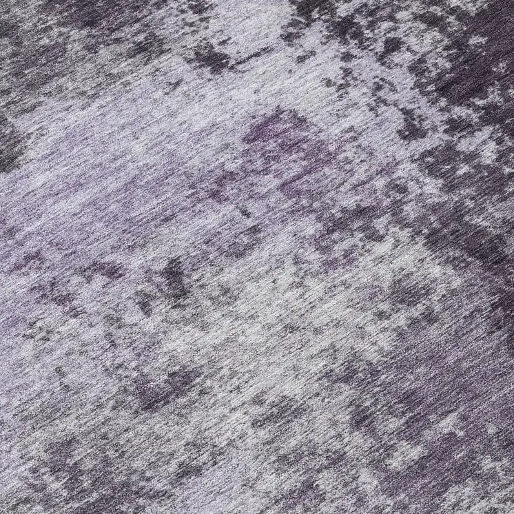 8' X 10' Purple And Ivory Abstract Washable Indoor Outdoor Area Rug