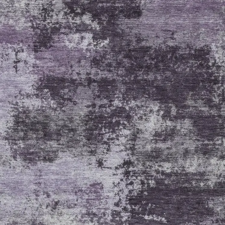 10' X 14' Purple And Ivory Abstract Washable Indoor Outdoor Area Rug
