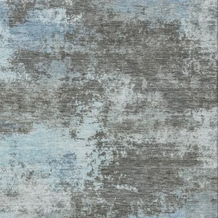 3' X 5' Taupe And Sky Blue Abstract Washable Indoor Outdoor Area Rug