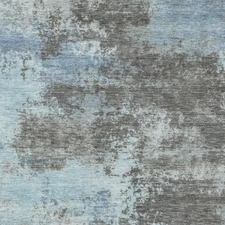 5' X 8' Taupe And Sky Blue Abstract Washable Indoor Outdoor Area Rug