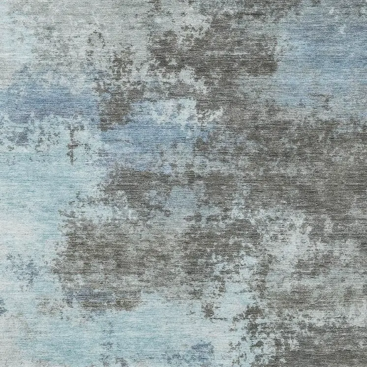 8' X 10' Taupe And Sky Blue Abstract Washable Indoor Outdoor Area Rug