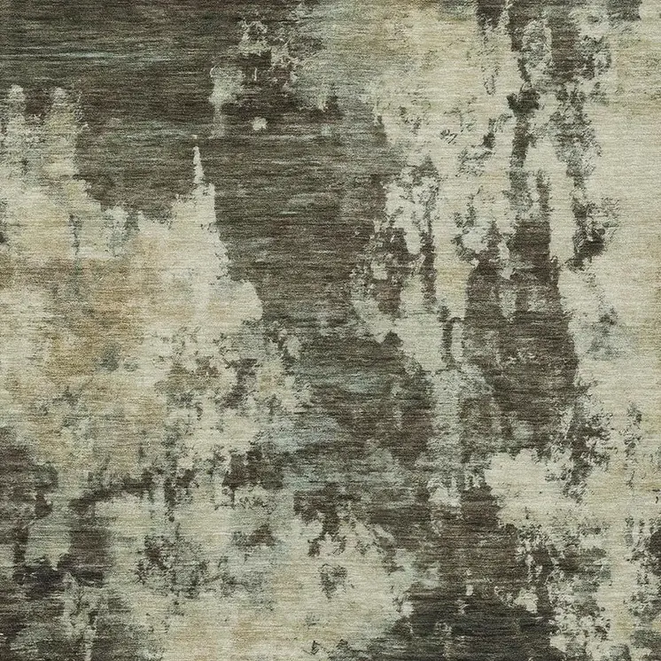 8' X 10' Brown And Beige Abstract Washable Indoor Outdoor Area Rug