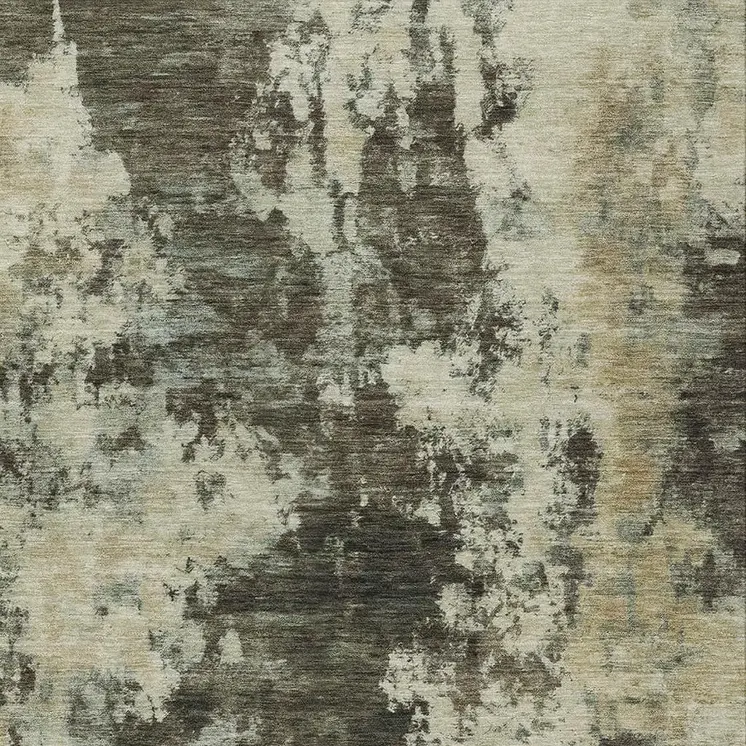 8' X 10' Brown And Beige Abstract Washable Indoor Outdoor Area Rug