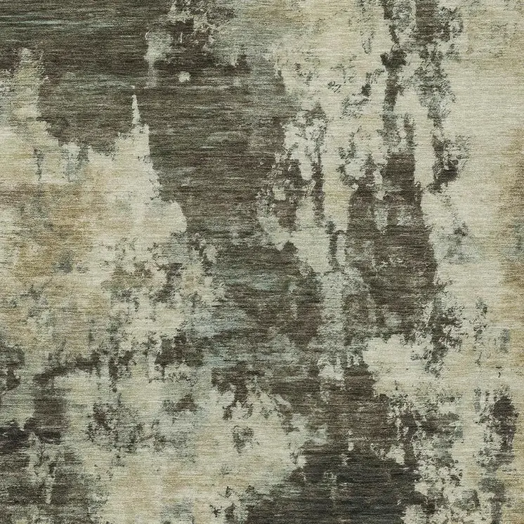 8' X 10' Brown And Beige Abstract Washable Indoor Outdoor Area Rug