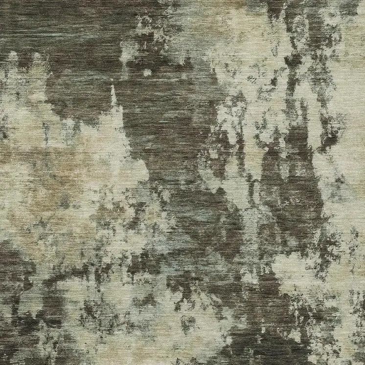 10' X 14' Brown And Beige Abstract Washable Indoor Outdoor Area Rug