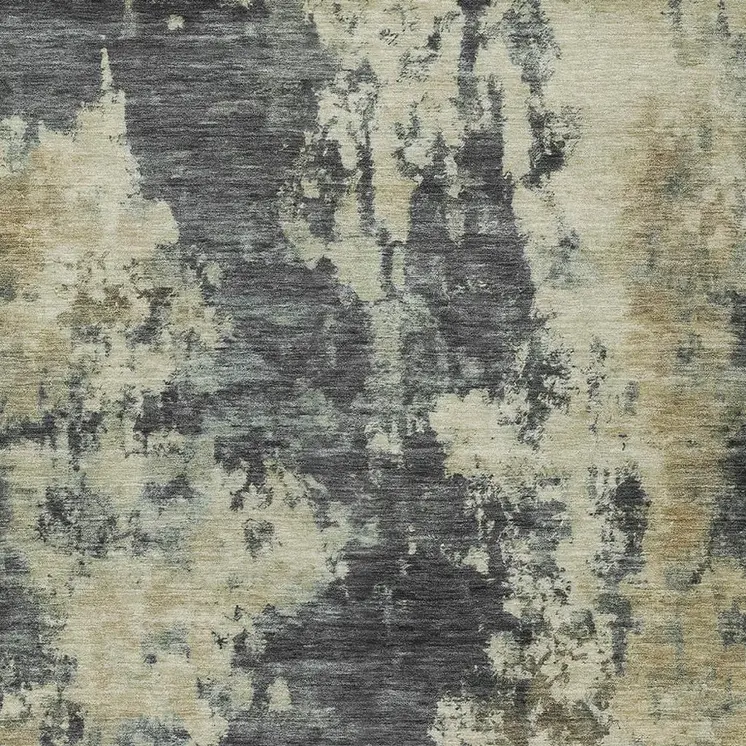 5' X 8' Gray And Beige Abstract Washable Indoor Outdoor Area Rug
