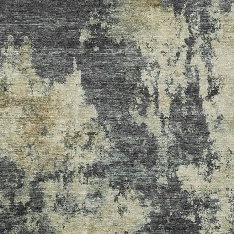 5' X 8' Gray And Beige Abstract Washable Indoor Outdoor Area Rug