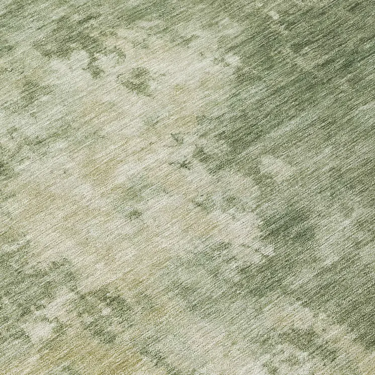 8' Sage And Beige Round Abstract Washable Indoor Outdoor Area Rug