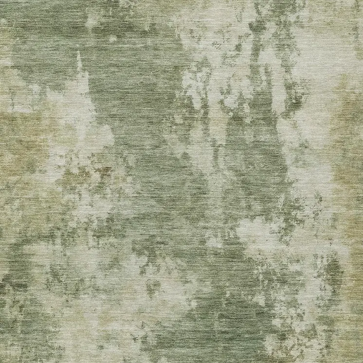 9' X 12' Sage And Beige Abstract Washable Indoor Outdoor Area Rug