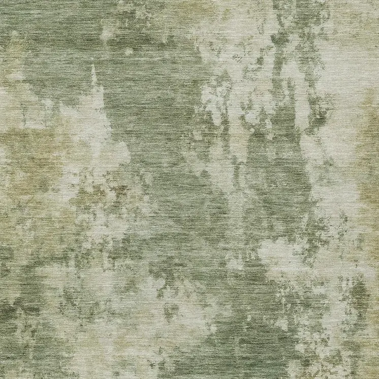 9' X 12' Sage And Beige Abstract Washable Indoor Outdoor Area Rug