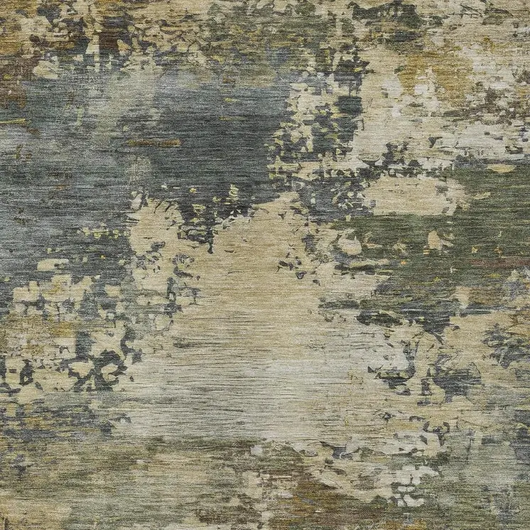 10' X 14' Gray Beige And Khaki Abstract Washable Indoor Outdoor Area Rug