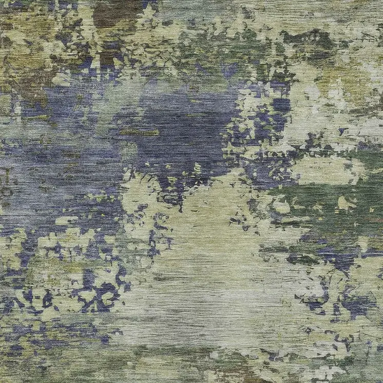8' X 10' Purple Olive Green And Taupe Abstract Washable Indoor Outdoor Area Rug