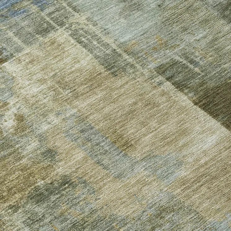 10' X 14' Green Gray And Sky Blue Abstract Washable Indoor Outdoor Area Rug