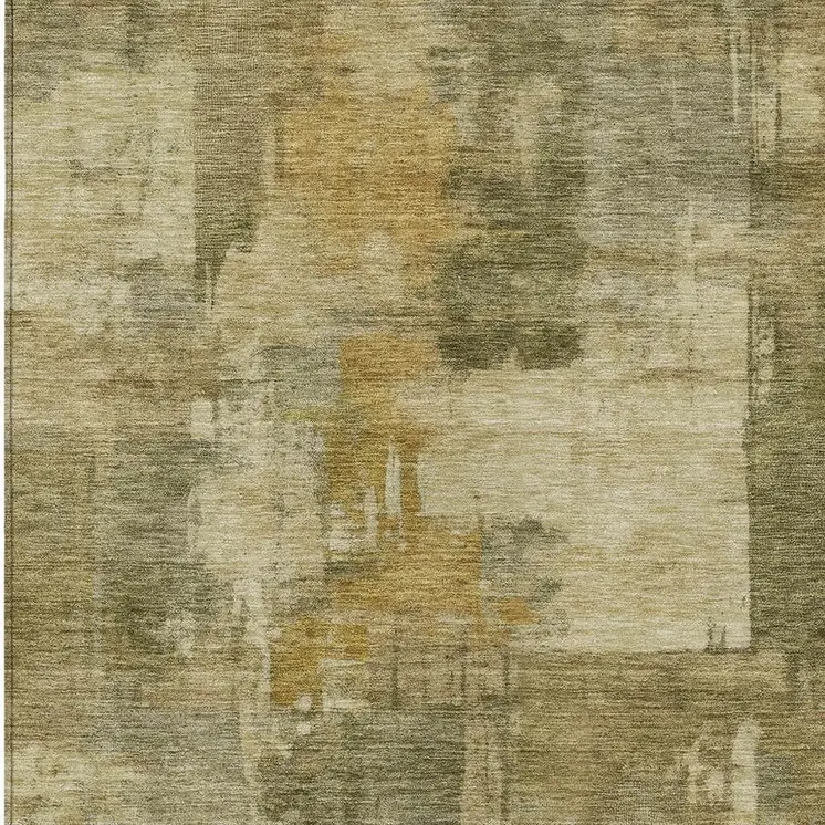 5' X 8' Khaki Beige And Wheat Abstract Washable Indoor Outdoor Area Rug