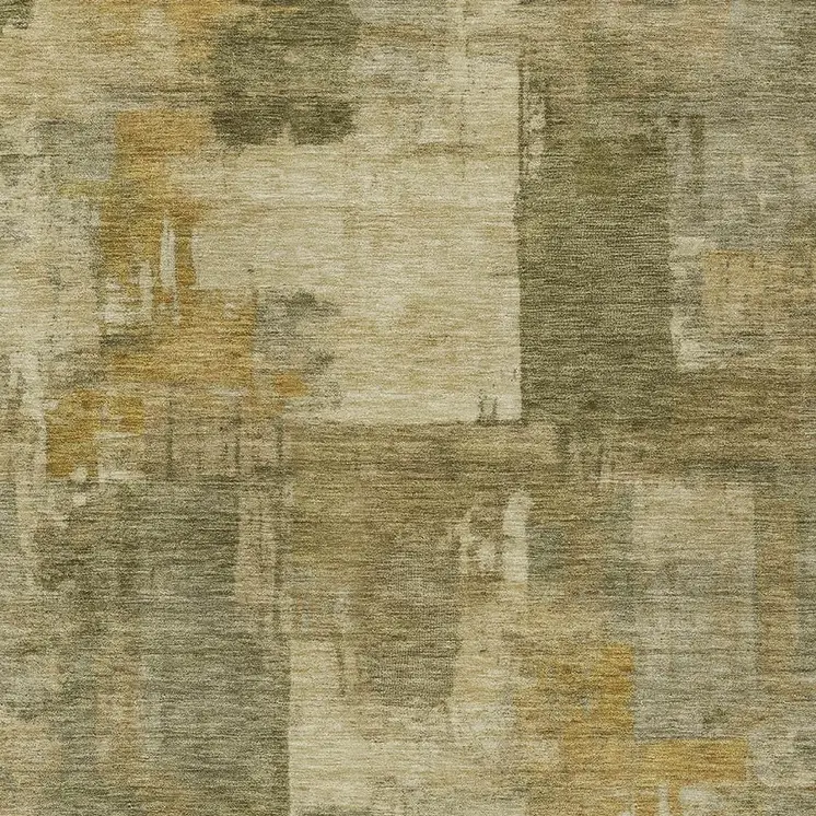 5' X 8' Khaki Beige And Wheat Abstract Washable Indoor Outdoor Area Rug
