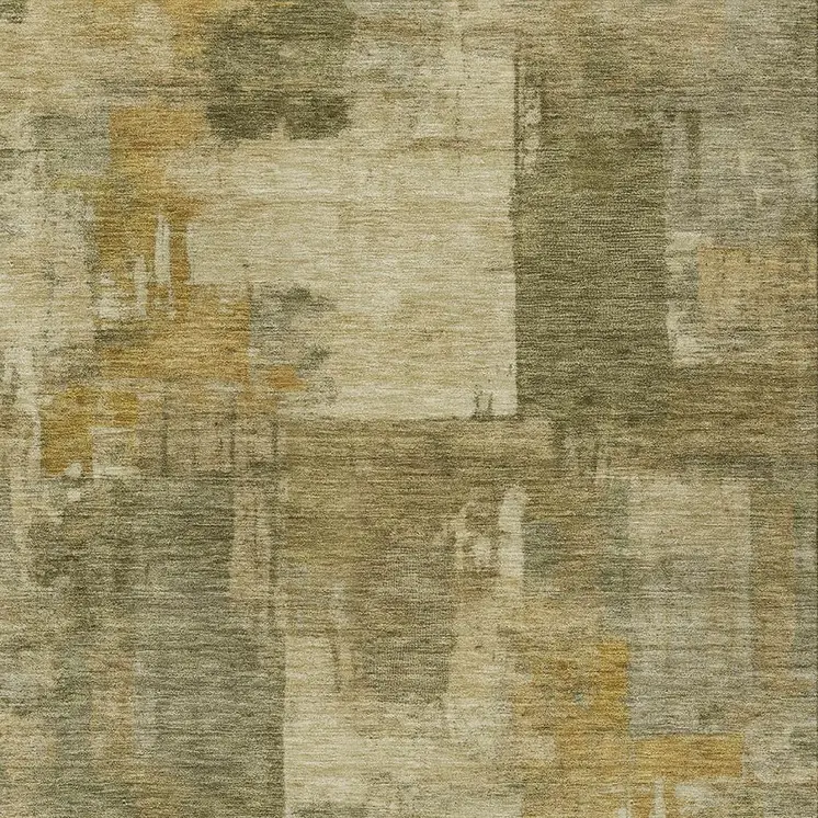 8' X 10' Khaki Beige And Wheat Abstract Washable Indoor Outdoor Area Rug