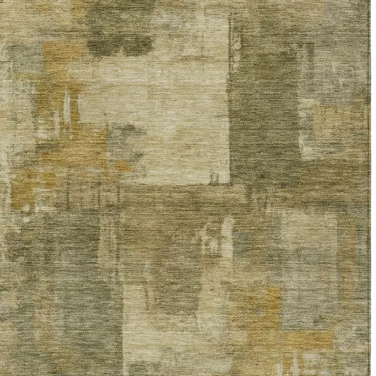 8' X 10' Khaki Beige And Wheat Abstract Washable Indoor Outdoor Area Rug