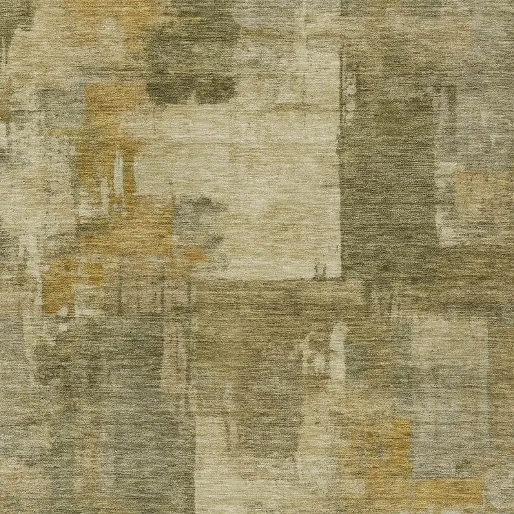 10' X 14' Khaki Beige And Wheat Abstract Washable Indoor Outdoor Area Rug