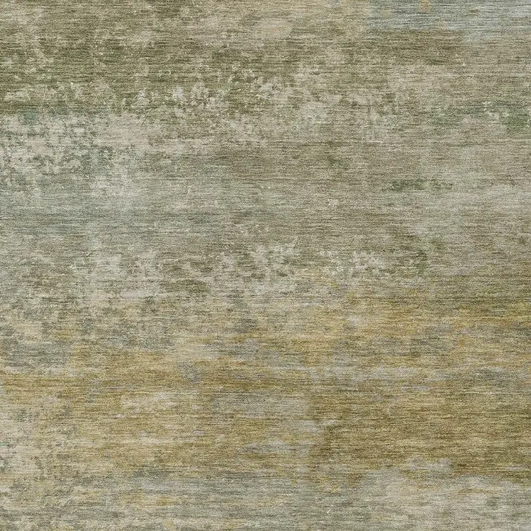 5' X 8' Beige And Fern Green Abstract Washable Indoor Outdoor Area Rug