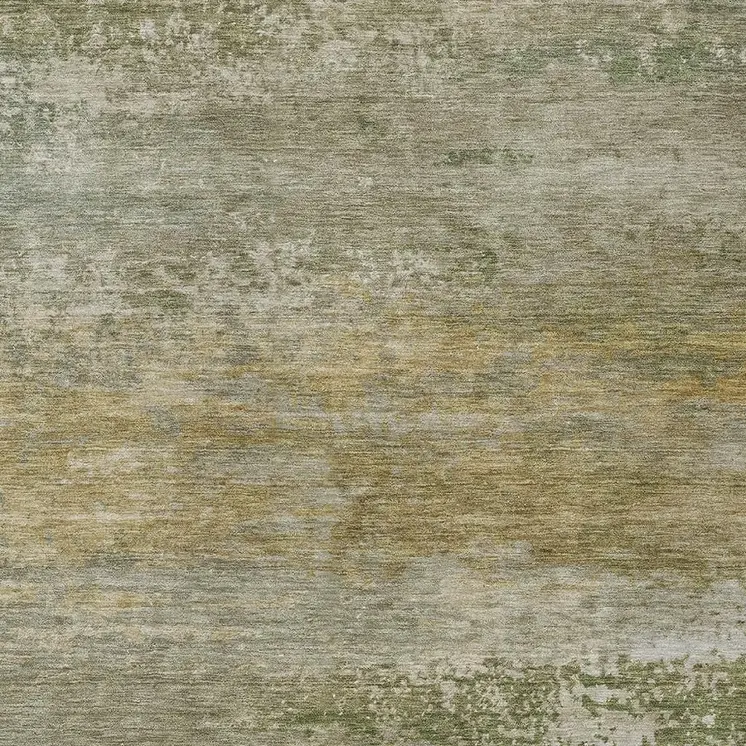 5' X 8' Beige And Fern Green Abstract Washable Indoor Outdoor Area Rug