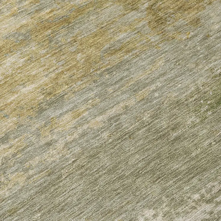 8' Beige And Fern Green Round Abstract Washable Indoor Outdoor Area Rug