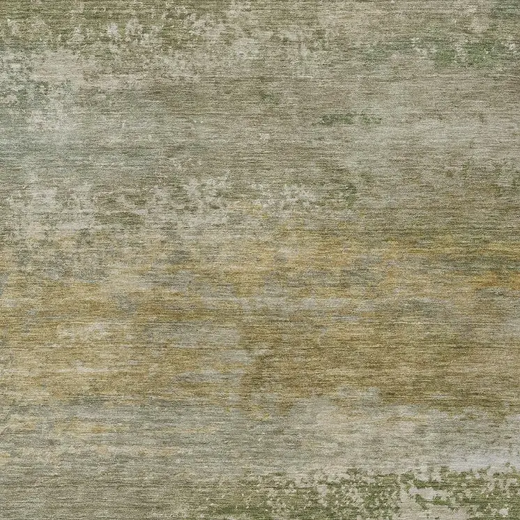 8' X 10' Beige And Fern Green Abstract Washable Indoor Outdoor Area Rug