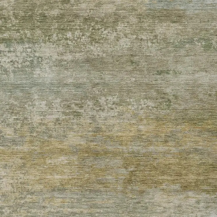 10' X 14' Beige And Fern Green Abstract Washable Indoor Outdoor Area Rug