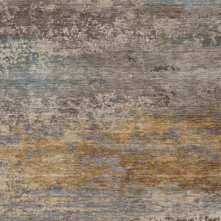 10' X 14' Brown Gray And Purple Abstract Washable Indoor Outdoor Area Rug