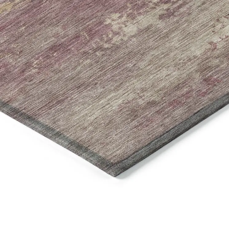 3' X 5' Merlot Beige And Blush Abstract Washable Indoor Outdoor Area Rug