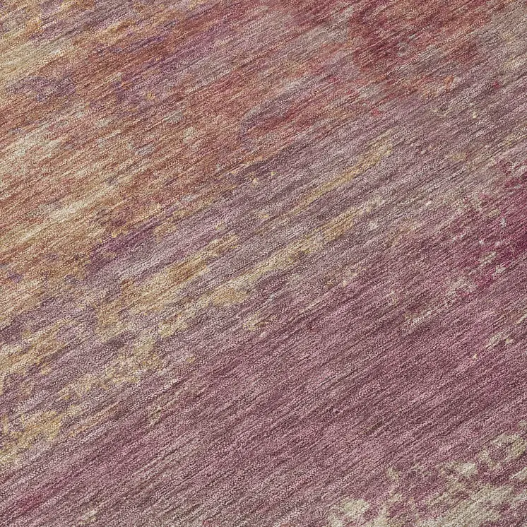 8' Merlot Beige And Blush Round Abstract Washable Indoor Outdoor Area Rug